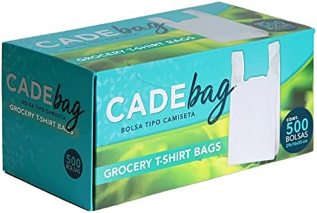 Cadebag | תודה שקיות חולצת טריקו, 500 ספירת, 11 x 6 x 21 ב